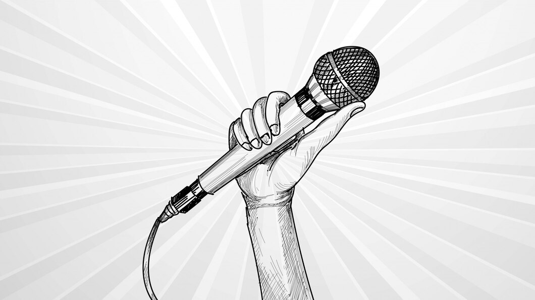 hand-with-microphone-sketch